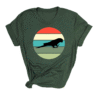 Shirt met silhouet van maracana in retro zonsondergang design