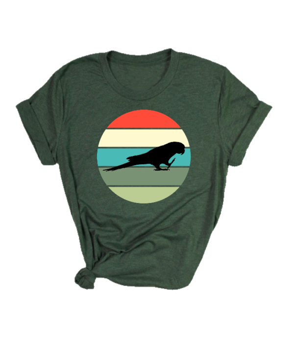 Shirt met silhouet van maracana in retro zonsondergang design