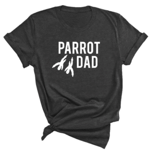 Shirt met wit parrot dad print en papegaaien poten afdruk