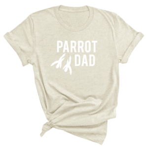 Shirt met wit parrot dad print en papegaaien poten afdruk