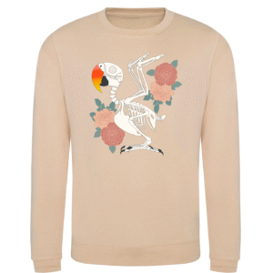 Edel papegaai skelet sweater