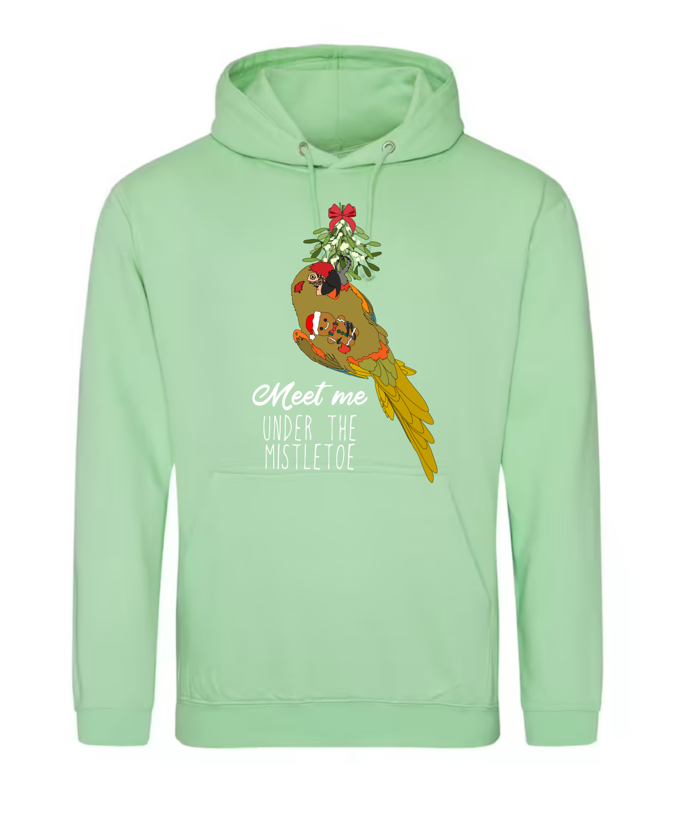 Kerst roodoor ara hoodie mintgroen
