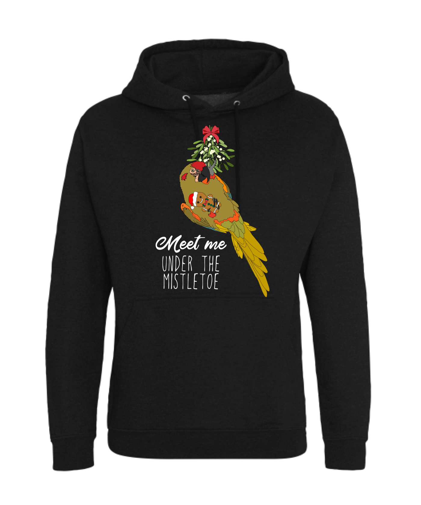 Kerst roodoor ara hoodie zwart