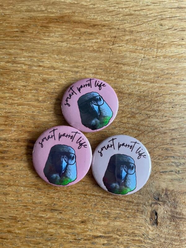 Smart parrot life bonte boertje button
