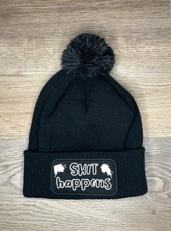 Shit happens Muts zwart met poep