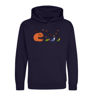 Spooky pompoen agapornis kinder hoodie marine