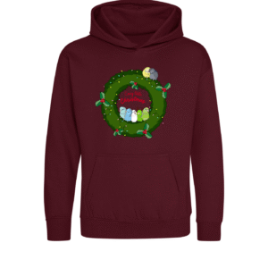 Kerst forpus kinder hoodie burgundy