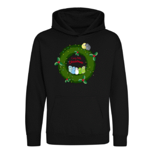 Kerst forpus kinder hoodie zwart
