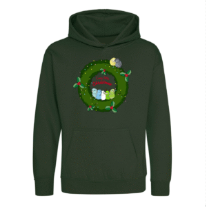 Kerst forpus kinder hoodie bos groen