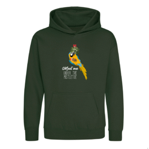 Kerst blauw gele ara kinder hoodie Bos groen