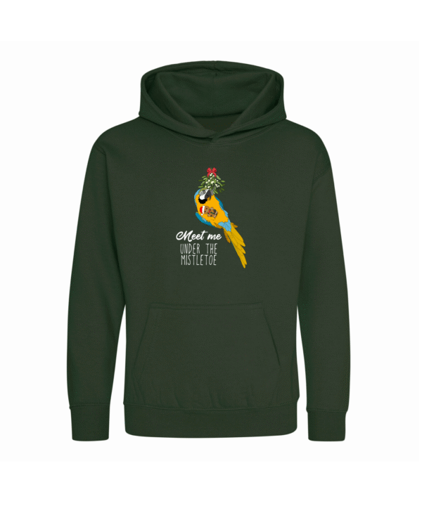 Kerst blauw gele ara kinder hoodie Bos groen