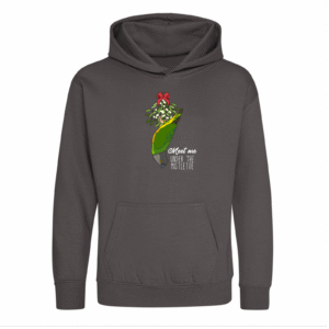 Kerst bonte boer kinder hoodie heather grey