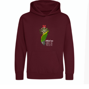 Kerst bonte boer kinder hoodie burgundy