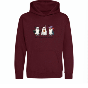 Spooky kaketoe kinder hoodie burgundy