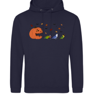 Spooky pompoen agapornis hoodie marine