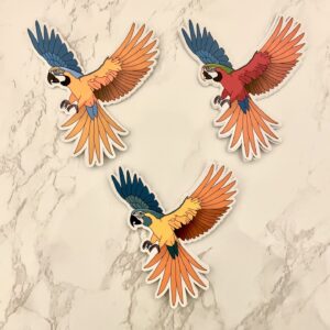 Alternative view of Vliegende ara Sticker