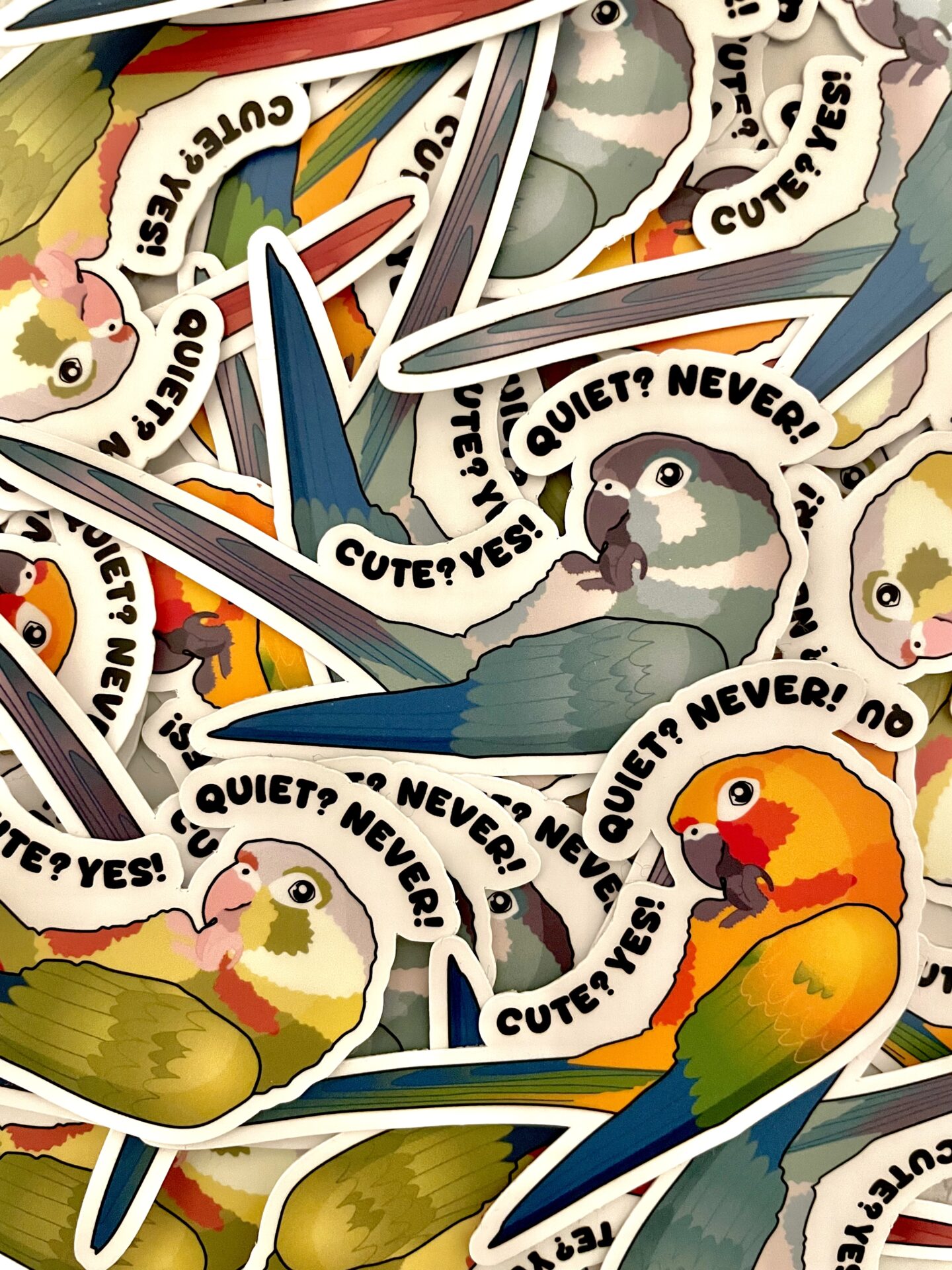 Conure ‘Cute? Yes! Quite? Never!’ Sticker