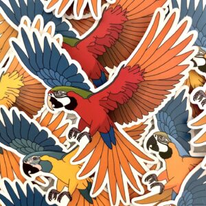 Vliegende ara Sticker