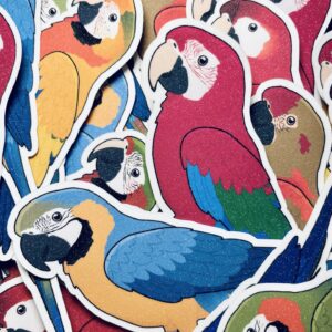 Macaw Glitter Sticker