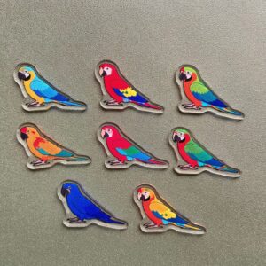 Macaw Acrylic Shaker Pieces