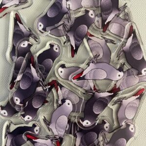 African grey Acrylic Shaker Pieces