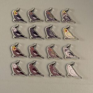 Alternative view of Cockatiel Acrylic Shaker Pieces