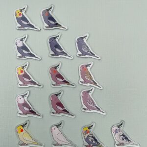 Alternative view of Cockatiel Acrylic Shaker Pieces