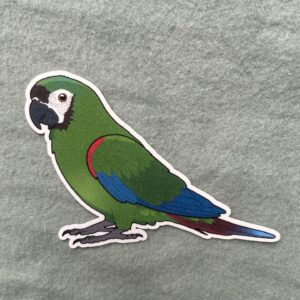 Mini macaw Glitter Sticker