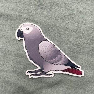 Alternative view of African grey Glitter Sticker