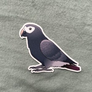 African grey Glitter Sticker - Image 3