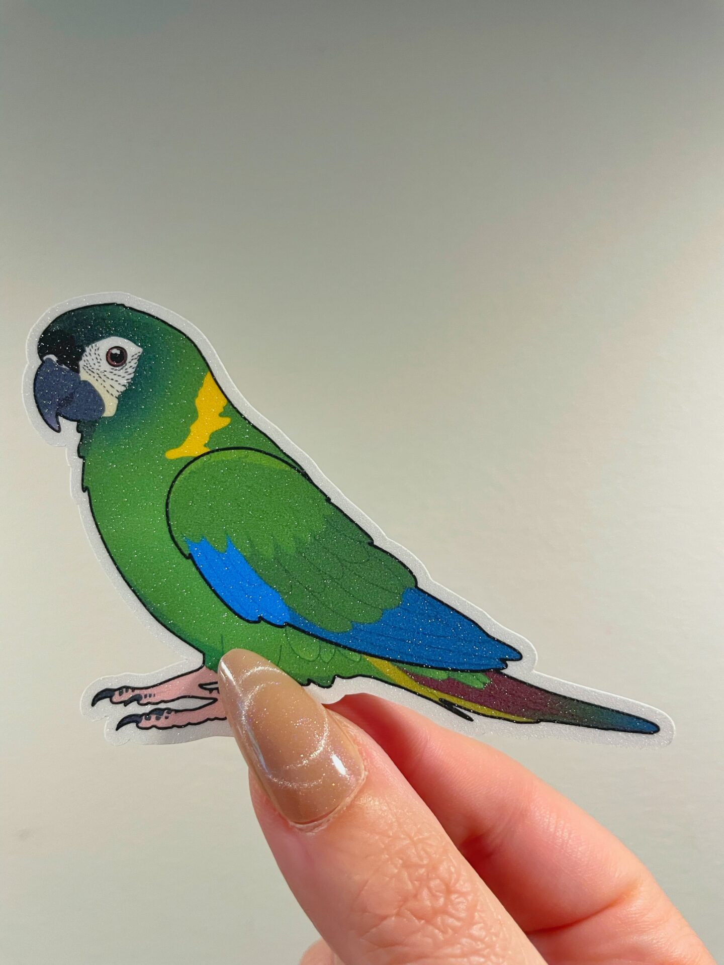 Mini macaw Glitter Sticker - Image 4