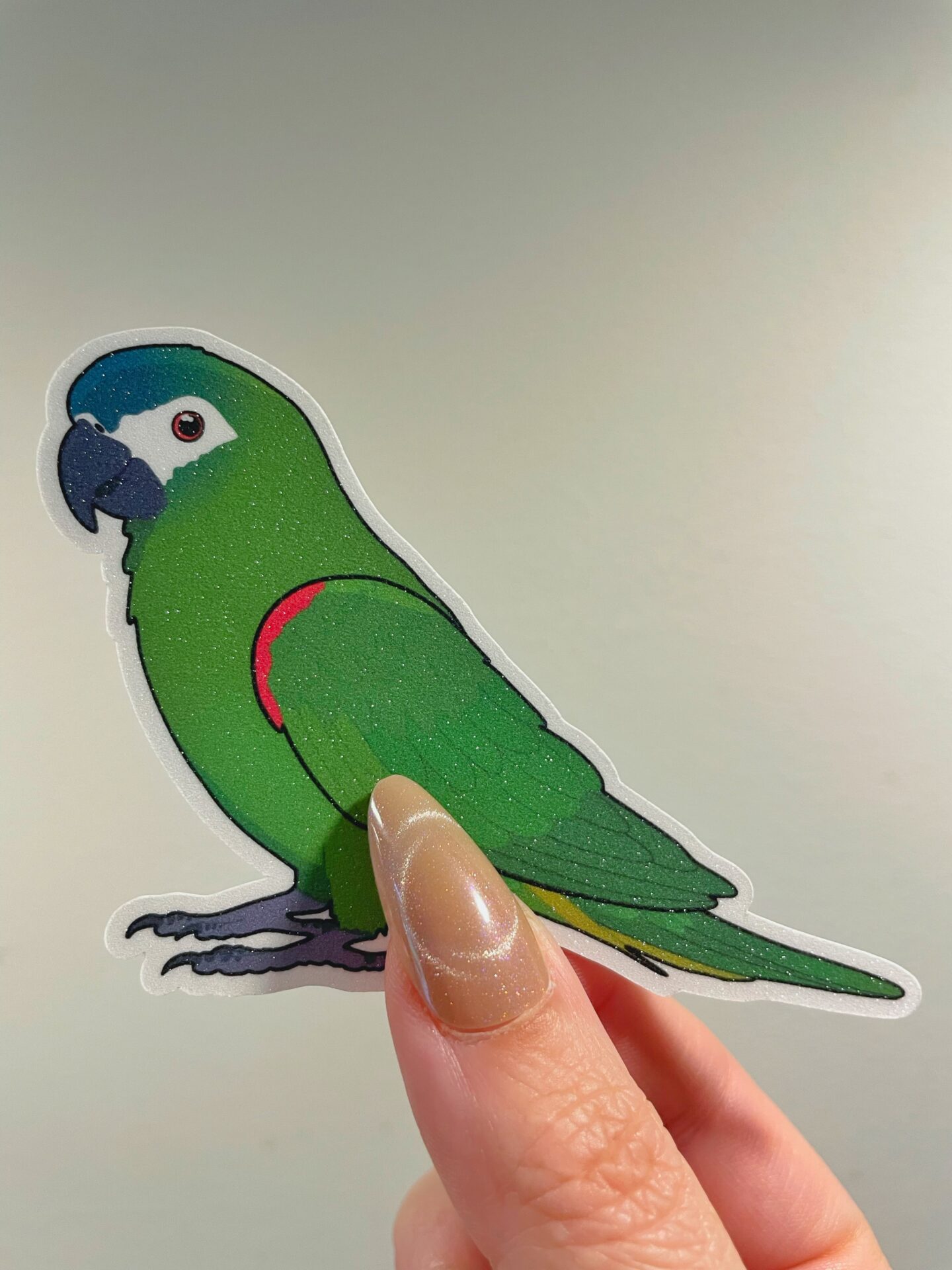 Mini macaw Glitter Sticker - Image 3