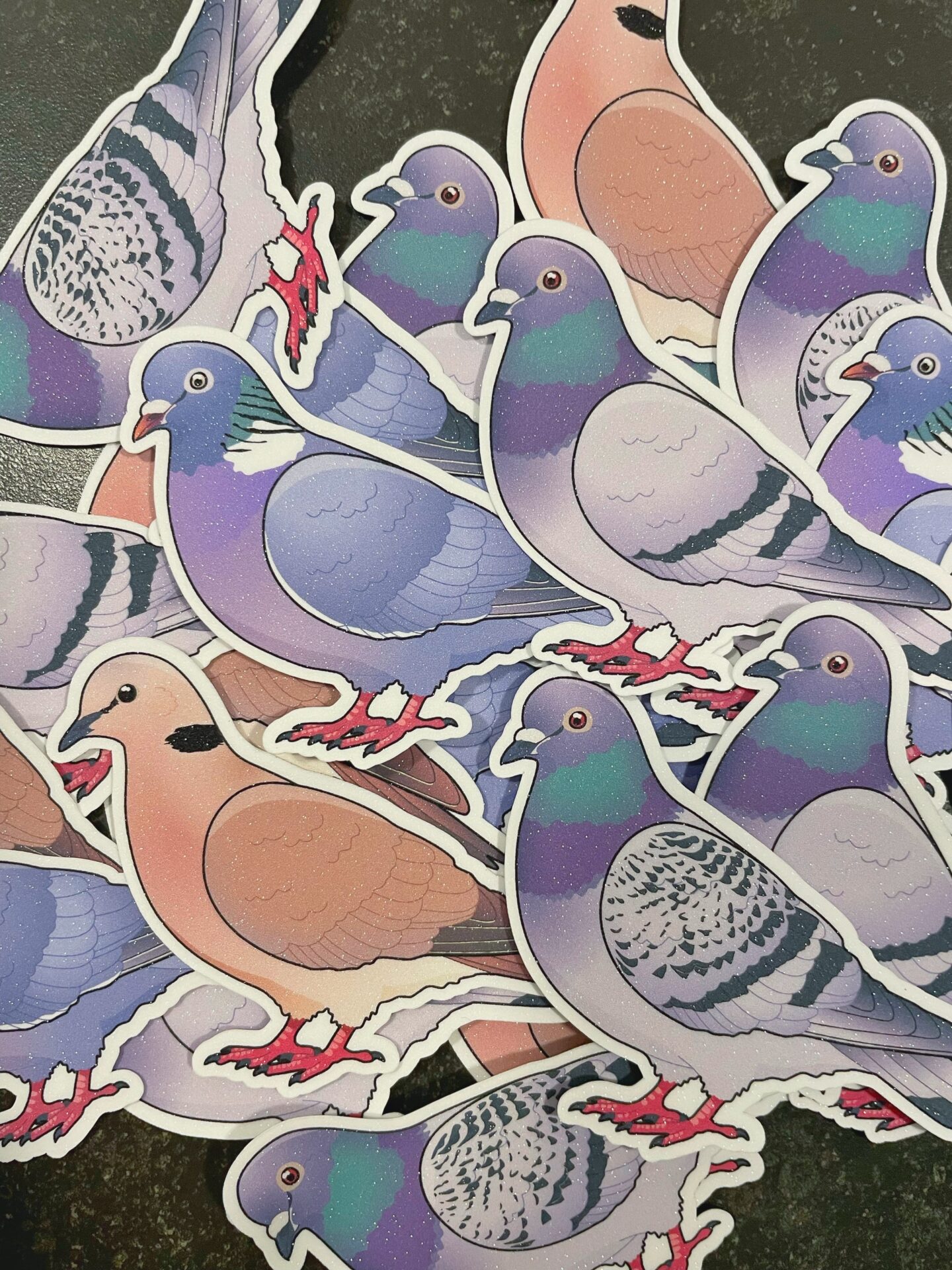 Pigeon-Dove Glitter Sticker