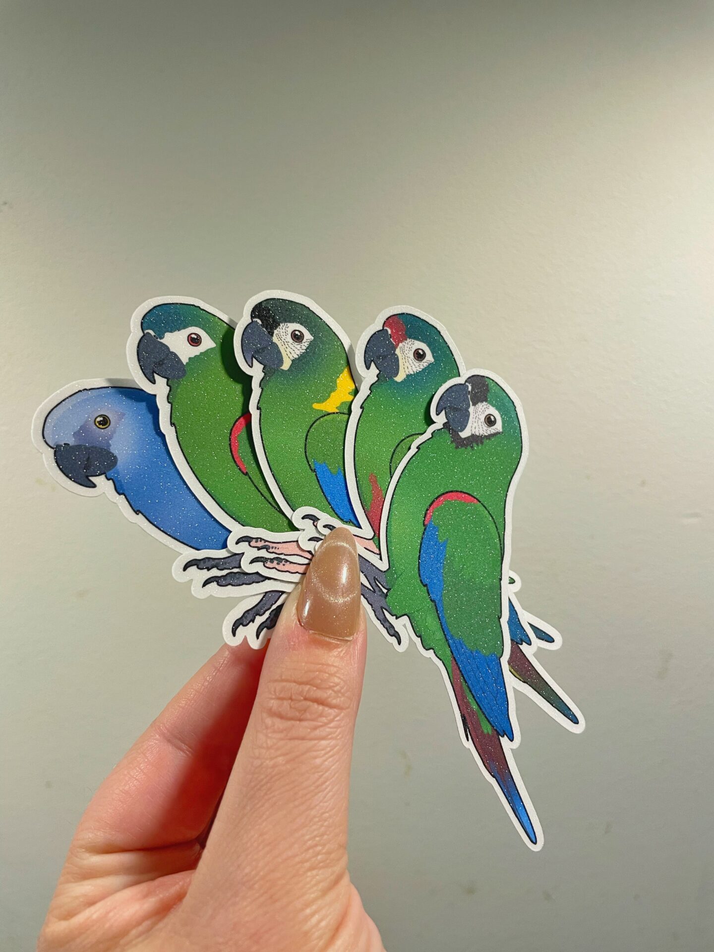 Mini macaw Glitter Sticker - Image 2