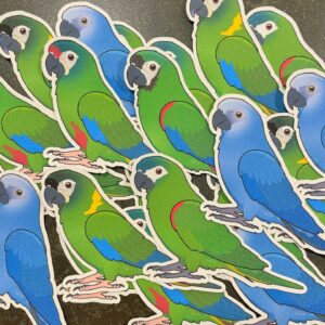 Mini macaw Glitter Sticker