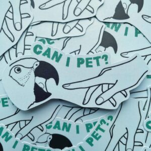 Alternative view of Can i pet? Sticker matte