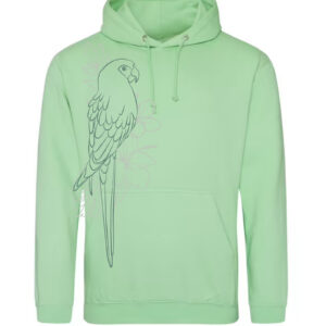 Macaw Line art Hoodie Green