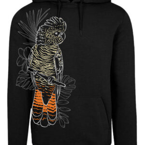 Red tail Cockatoo Line art Hoodie Black