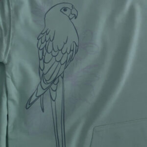 Alternative view of Macaw Line art Hoodie Green