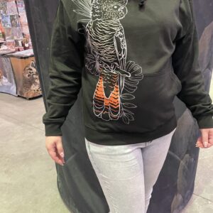 Alternative view of Red tail Cockatoo Line art Hoodie Black